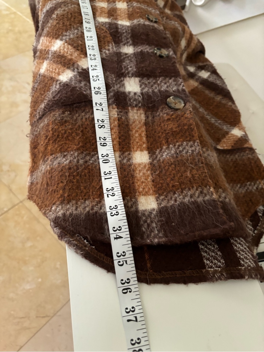 RD Style Plaid Hooded Coat in Brown, Cream & Tan R1 - Picture 16 of 16